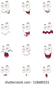 illustration of faces on a white background