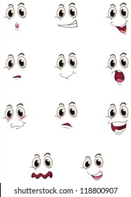 illustration of faces on a white background