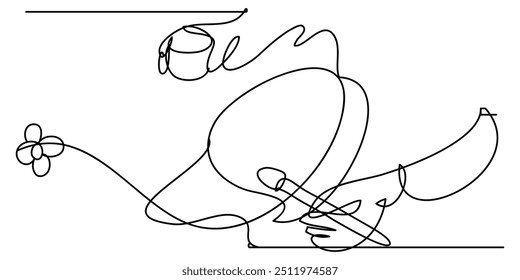 The Illustration of facial beauty treatment with single line style. Which is made by hand drawn with single line. This line art can be use for advertisement, logo, icon, etc.