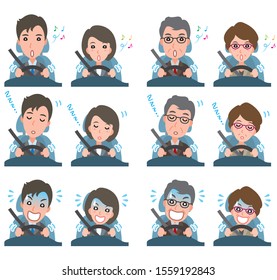 Illustration of facial expression of businessman and businesswoman