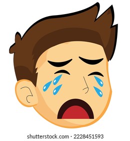 illustration facial expression is crying