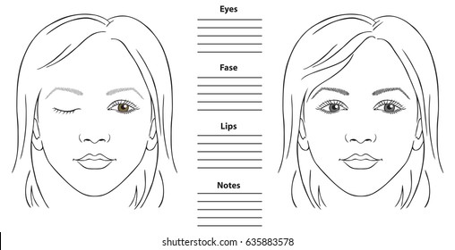 Illustration facial expression woman and flowing hair white background and an open   closed eye