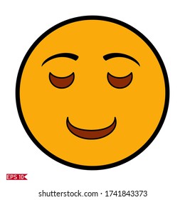 illustration of facial expressions, happy smile. illustration in a flat style