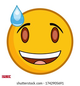 illustration of facial expressions, happy smile. illustration in a flat style