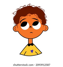Illustration of facial expressions vector cartoon images. Handdrawn images.