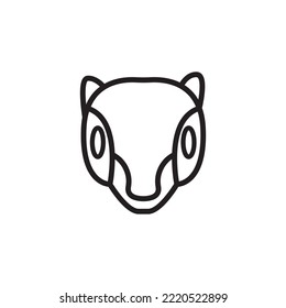 illustration of the facial outline of a squirrel or the like.