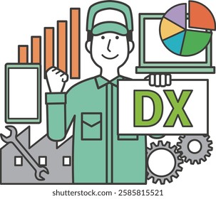 Illustration of factory digital transformation