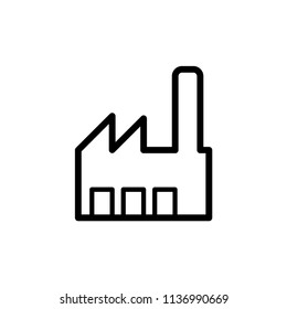 Illustration of factory flat icon.
