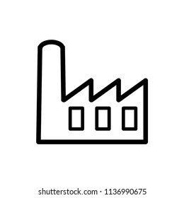Illustration of factory flat icon.