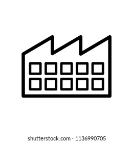 Illustration of factory flat icon.