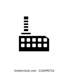Illustration of factory flat icon.