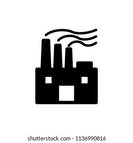 Illustration of factory flat icon.