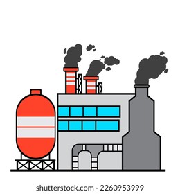 illustration of factory smoke, one of the causes of air pollution and global warming, vector illustration