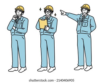 Illustration of factory workers.Workers, site, construction, construction, safety, construction, road, maintenance, responsible, management.