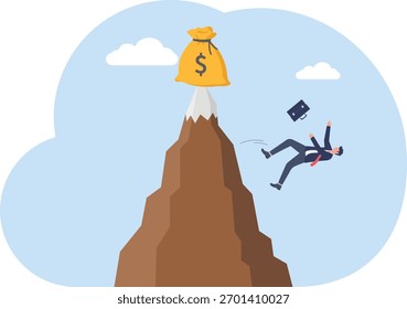 ilustração do fracasso na tentativa de obter lucros empresariais