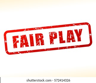 Illustration of fair play red text stamp