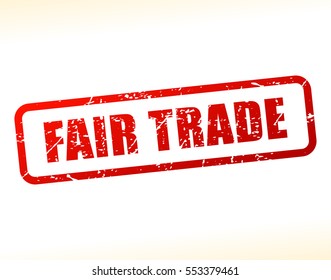 Illustration of fair trade text buffered on white background
