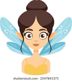 Illustration of a fairy with blue wings