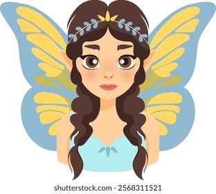 Illustration of a fairy with braided hair