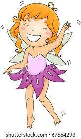 Illustration of a Fairy Dancing Merrily