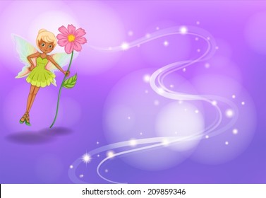 Illustration of a fairy with flower