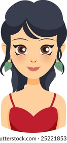 Illustration of a fairy with leaf earrings