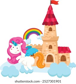 Illustration fairy tale castle vector