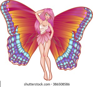 illustration of fairy, vector color character magic