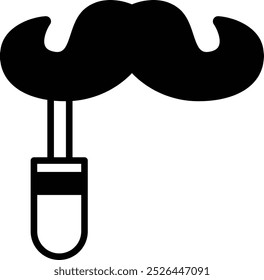 Ilustração de um bigode falso em estilo de arte em linha.