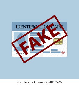 Illustration Of Fake Stamp Over Id Card