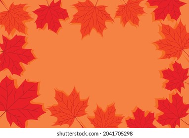 An illustration of fallen autumn leaves and some copy space area