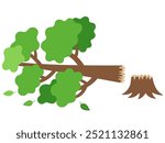 Illustration of a fallen tree