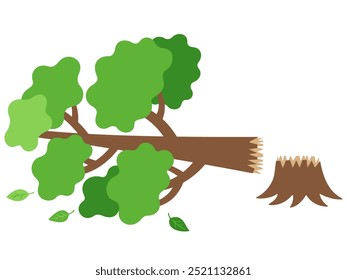 Illustration of a fallen tree