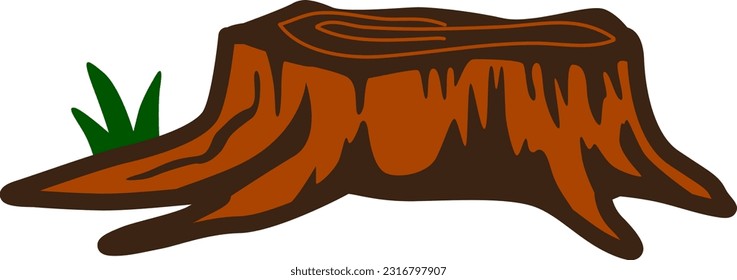 Illustration of a fallen tree cartoon vector icon