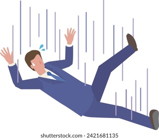 Illustration of a falling businessman