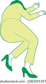 Illustration of a falling down female businessman