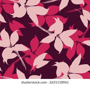 illustration of falling leaves in spring session. seamless pattern design