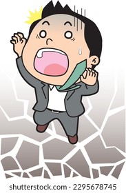 Illustration of a falling male businessman