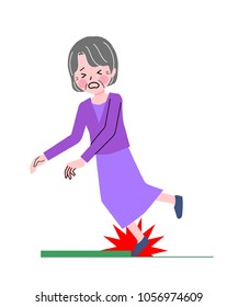 
Illustration of a falling senior