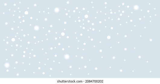 Ilustración de la caída de nieve blanca aislada en fondo azul claro.