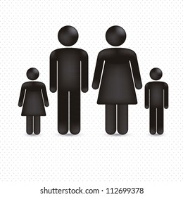 illustration of a family in 3d, vector illustration