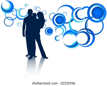 Illustration of family and abstract