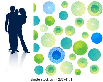 Illustration of family and abstract