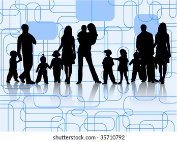 Illustration of family and abstract