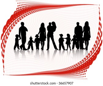 Illustration of family and abstract