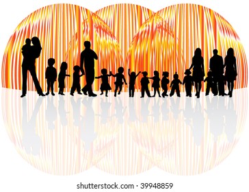 Illustration of family and abstract