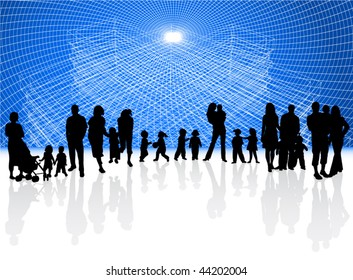 Illustration of family and abstract
