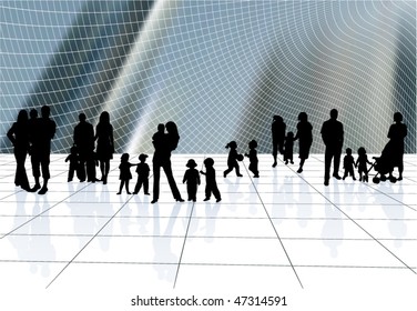 Illustration of family and abstract