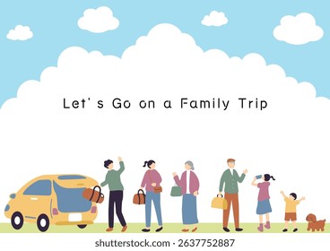 Illustration of a Family Enjoying a Trip