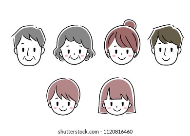 Illustration of family, expression